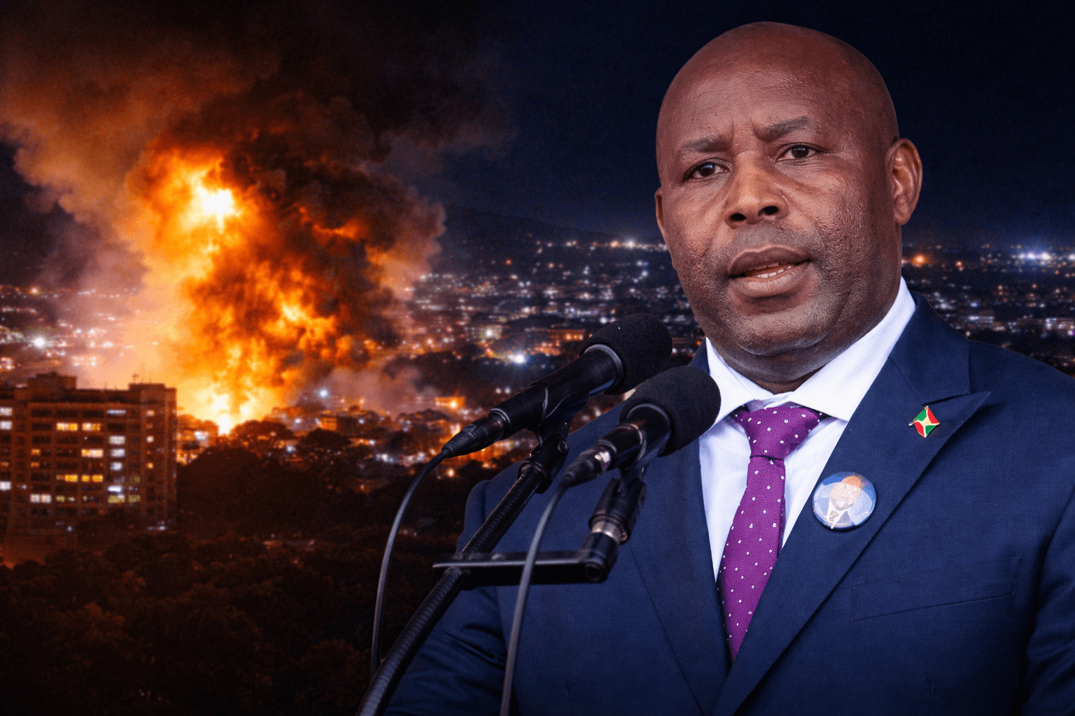 Perezida NEVA avuga ku iturika ryabereye i Bujumbura ati: “Si igitero, ni impanuka”.